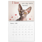 Calendrier Sphynx Speaks: Editable Monthly Cat Humor Art (Feb 2026)