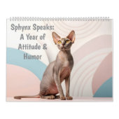 Calendrier Sphynx Speaks: Editable Monthly Cat Humor Art (Protection)