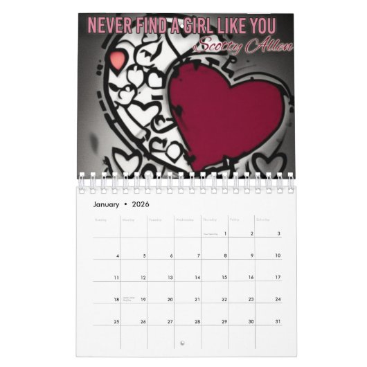 Calendrier Spiral Scotty Allen 2024 (Jan 2026)