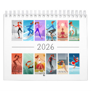 Calendrier sportif Fitness Jeune Femme Fille Color