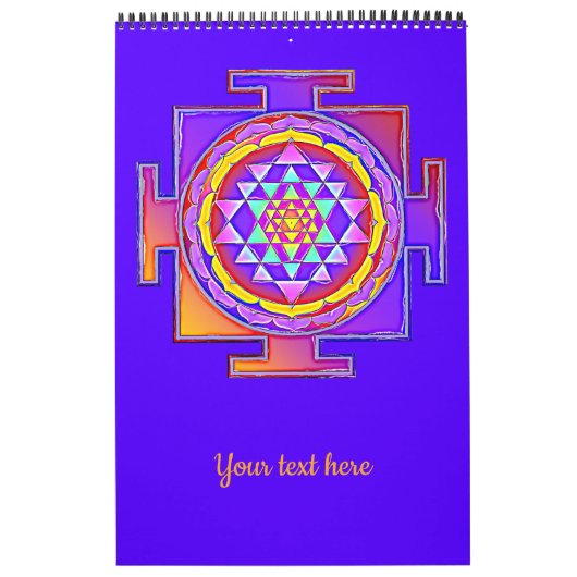 Calendrier Sri Yantra - Symbole hindouiste Design 1 (Protection)