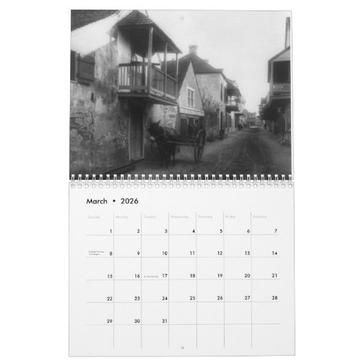 Calendrier St. Augustine, Floride (Mar 2026)