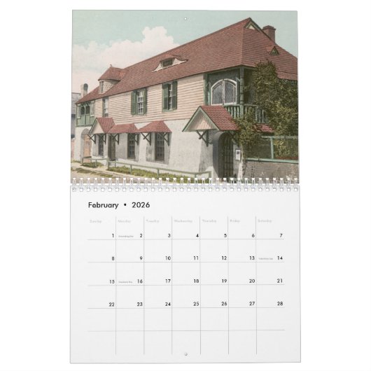 Calendrier St. Augustine, Floride (Feb 2026)