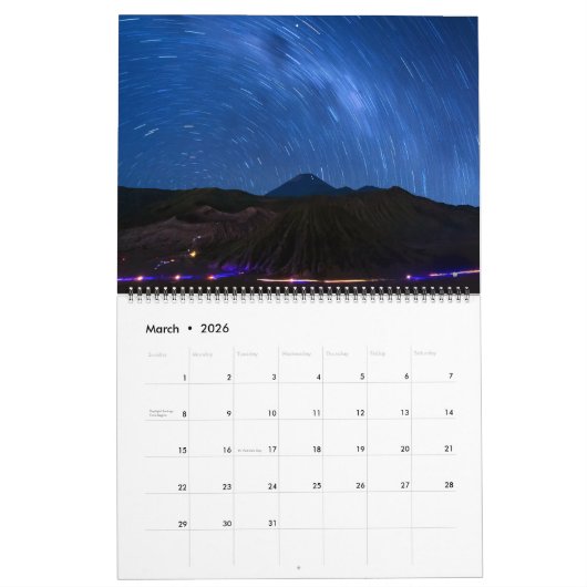 Calendrier Star Trails (Mar 2026)