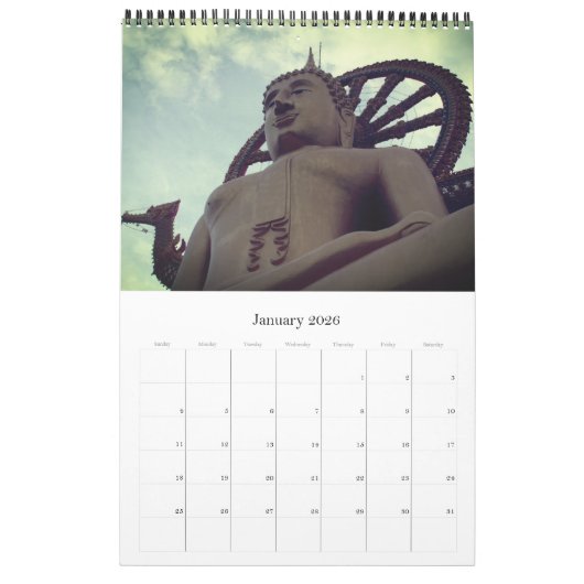 Calendrier statues de bouddha (Jan 2026)