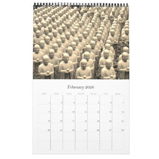 Calendrier statues de bouddha (Feb 2026)