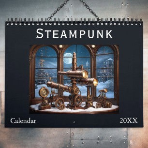 Calendrier Steampunk Rétro Cool Engrenages Élégant Style Esth