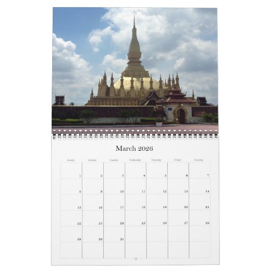 Calendrier stupa d'or 2026 (Mar 2026)