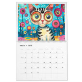 Calendrier Style Klimt chats colorés mignons nouvelle année (Mar 2026)