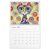 Calendrier Style Klimt chats colorés mignons nouvelle année (Jan 2026)