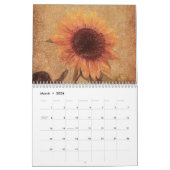 Calendrier Style vintage Tournesol 2024 Rustique Pays (Mar 2026)