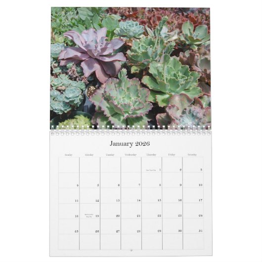 Calendrier succulent (Jan 2026)