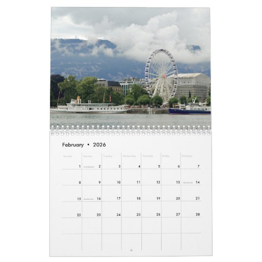 Calendrier Suisse 2026 (Feb 2026)