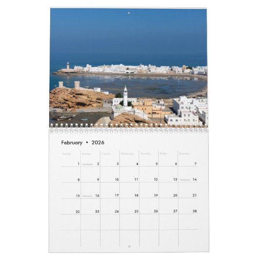 Calendrier Sultanat d'Oman (Feb 2026)