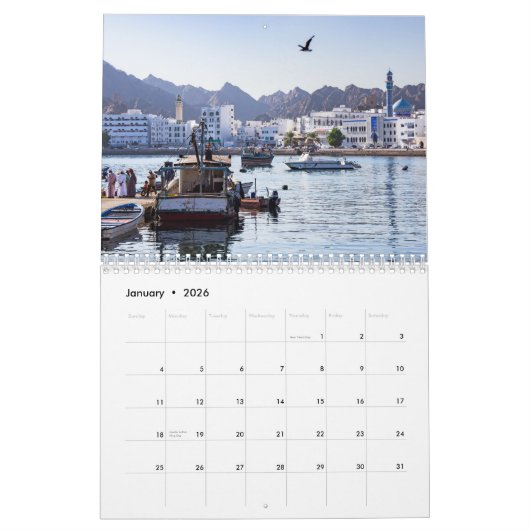 Calendrier Sultanat d'Oman (Jan 2026)