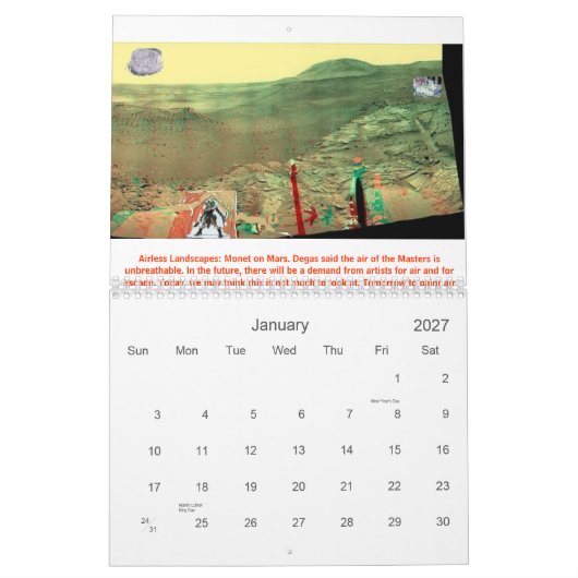 Calendrier Sun sur le mur, Sun sur le mur, fissures dans… (Jan 2027)