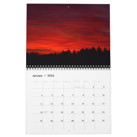 Calendrier Sunrise & Sunset 2026 (Jan 2026)