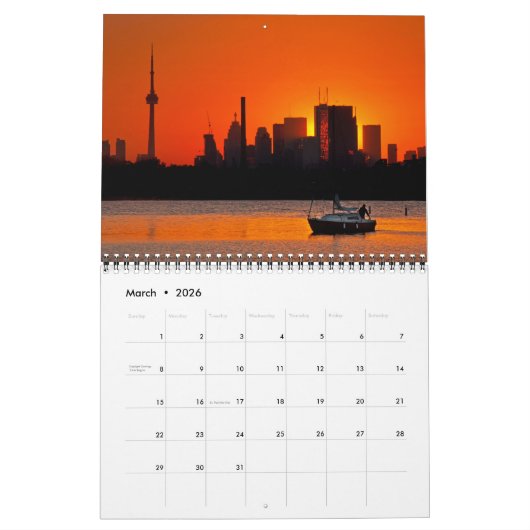 Calendrier Sunset Sail (Mar 2026)
