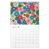 Calendrier Super coloré Retro Floral 2025 (Jan 2027)
