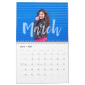 Calendrier Superposition de la typographie et photo | Simple  (Mar 2027)