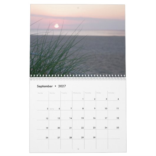 Calendrier Sur La Plage (Sep 2027)
