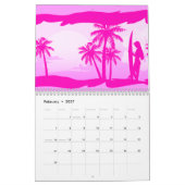 Calendrier Surfer fille avec palme (Feb 2027)