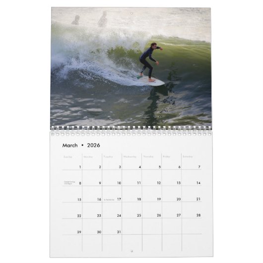 Calendrier Surfers (Mar 2026)