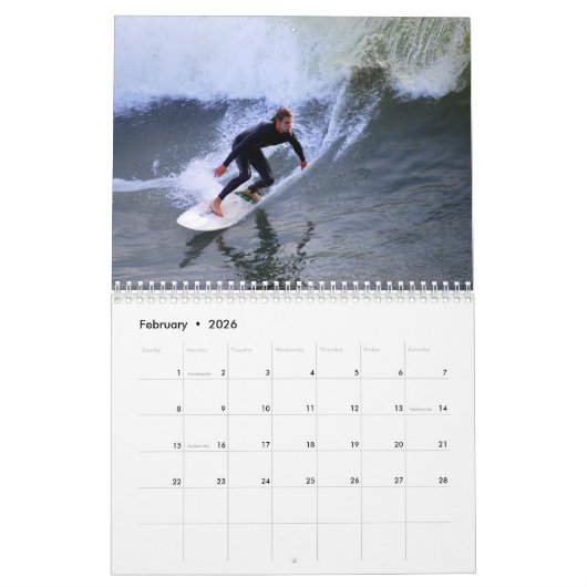 Calendrier Surfers (Feb 2026)