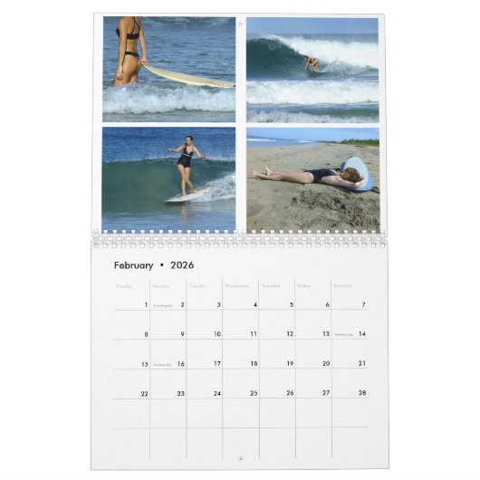 Calendrier Surfing In Costa Rica 2026 Calendar (Feb 2026)