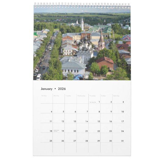 Calendrier Suzdal, Russie, 12 mois (Jan 2026)