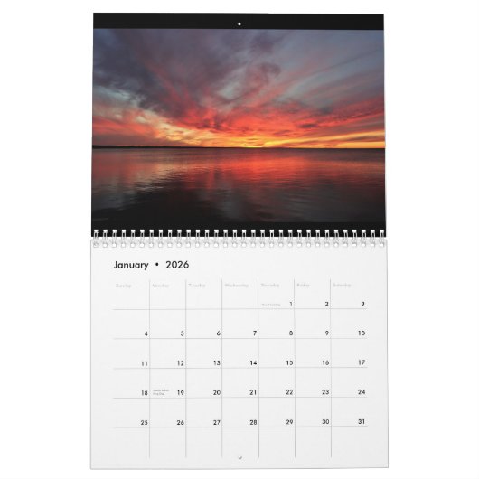 Calendrier Sylvan Beach Sunsets Calendar (Jan 2026)