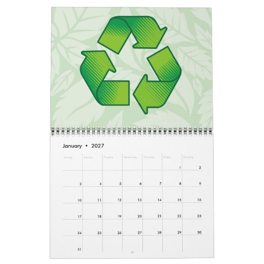 Calendrier Symbole de recyclage (Jan 2027)