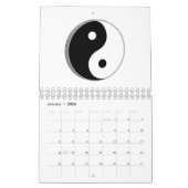 Calendrier Symbole de Yin Yang Black and White (Jan 2026)