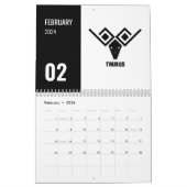Calendrier Symbole zodiaque védique - Formes Rashi géométriqu (Feb 2026)