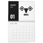 Calendrier Symbole zodiaque védique - Formes Rashi géométriqu (Jan 2026)