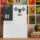 Calendrier Symbole zodiaque védique - Formes Rashi géométriqu