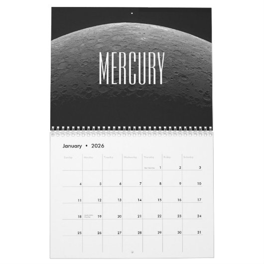 Calendrier Système solaire (Jan 2026)