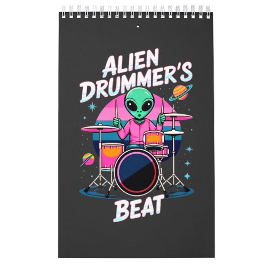 Calendrier T-shirt Alien Drummer's Beat - Funky Alien Graphic (Protection)