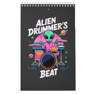 Calendrier T-shirt Alien Drummer's Beat - Funky Alien Graphic