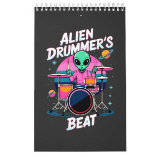 Calendrier T-shirt Alien Drummer's Beat - Funky Alien Graphic