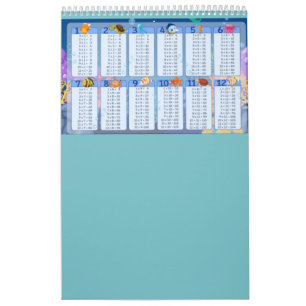 Calendrier Tableau 1-12 - Tableau bleu de multiplication