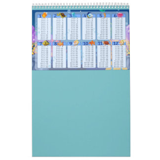 Calendrier Tableau 1-12 - Tableau bleu de multiplication