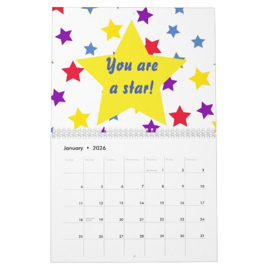 Calendrier Tableau de bord sur l'Arrière - plan jaune (Jan 2026)