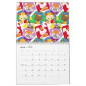 Calendrier Tableau de bord sur l'Arrière - plan jaune (Mar 2027)