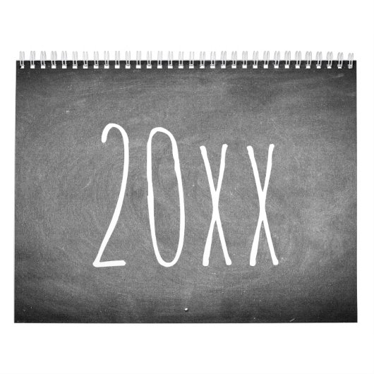 Calendrier Tableau noir et blanc Apparence Texte moderne 2020 (Protection)