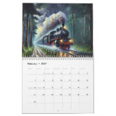 Calendrier Tableaux De Train À Vapeur, 12 Différents, (Feb 2027)