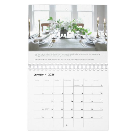 Calendrier Tablescape 2022 (Jan 2026)