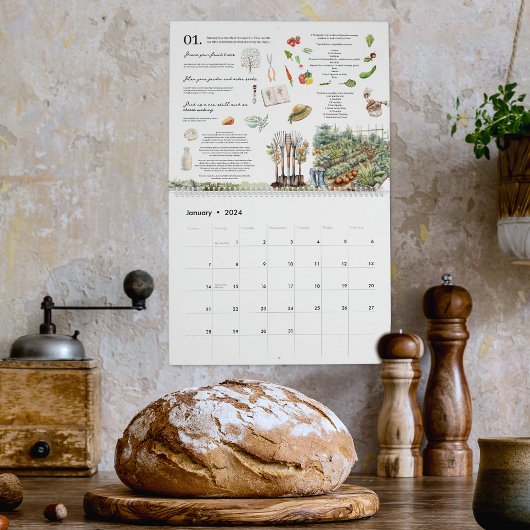 Calendrier Tâches mensuelles illustrées