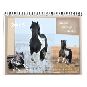 Calendrier Taille standard de cheval frison d'héritage