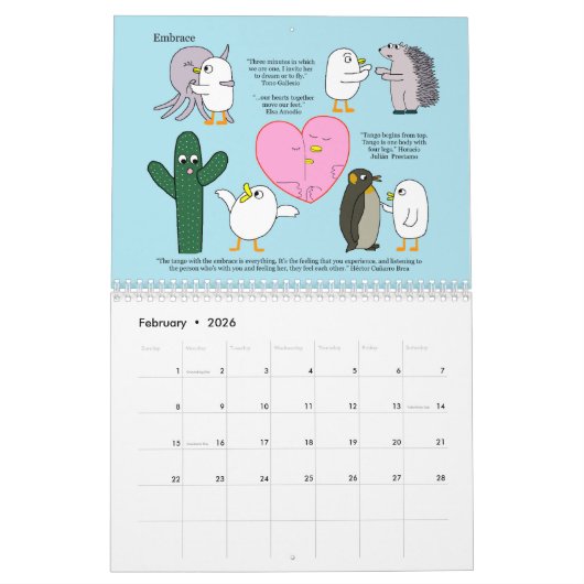 Calendrier Tango est un sentiment (Tango es un sentimiento) (Feb 2026)